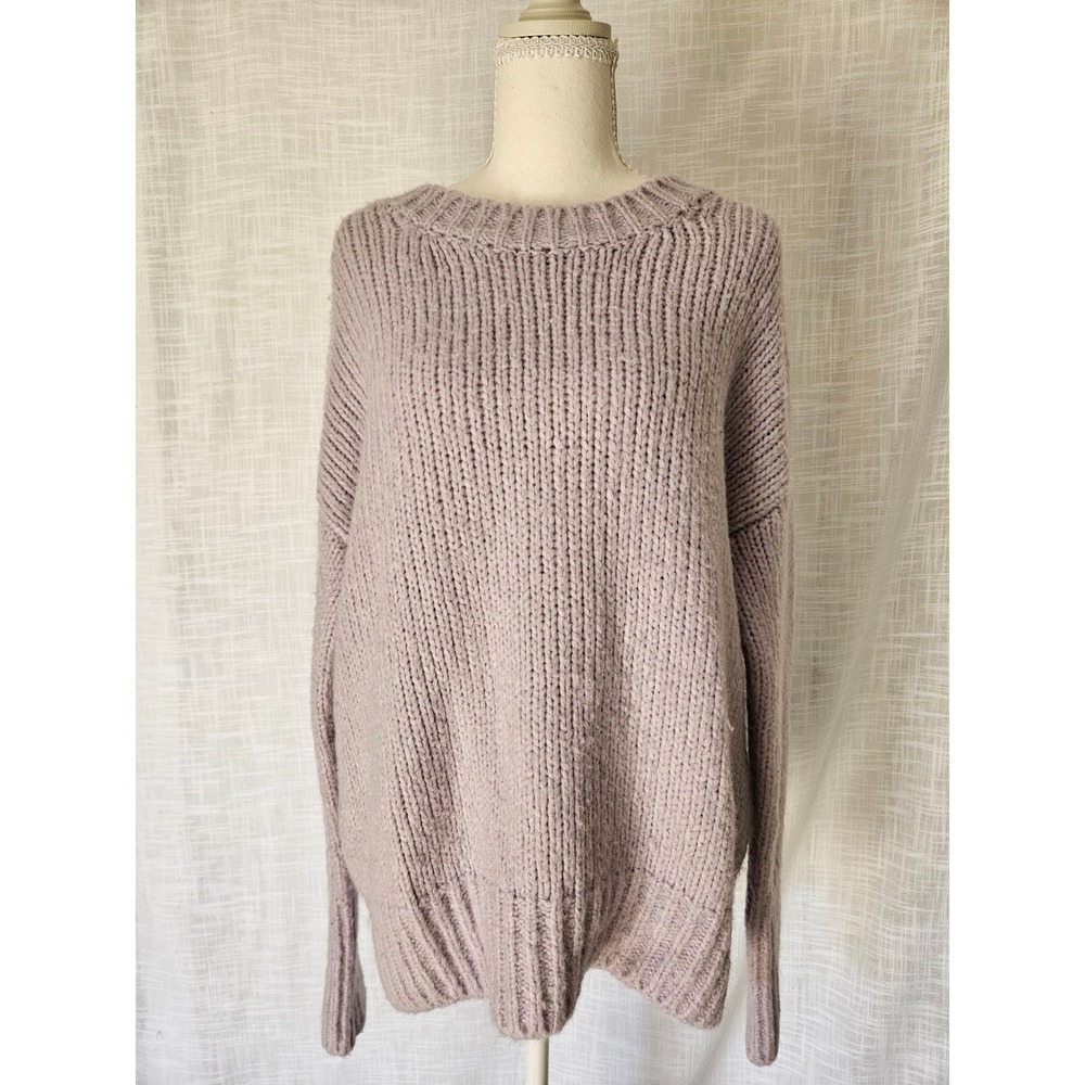 Sanctuary Telluride Chunky Sweater Women XL Lilac Alpaca Wool Blend Oversized